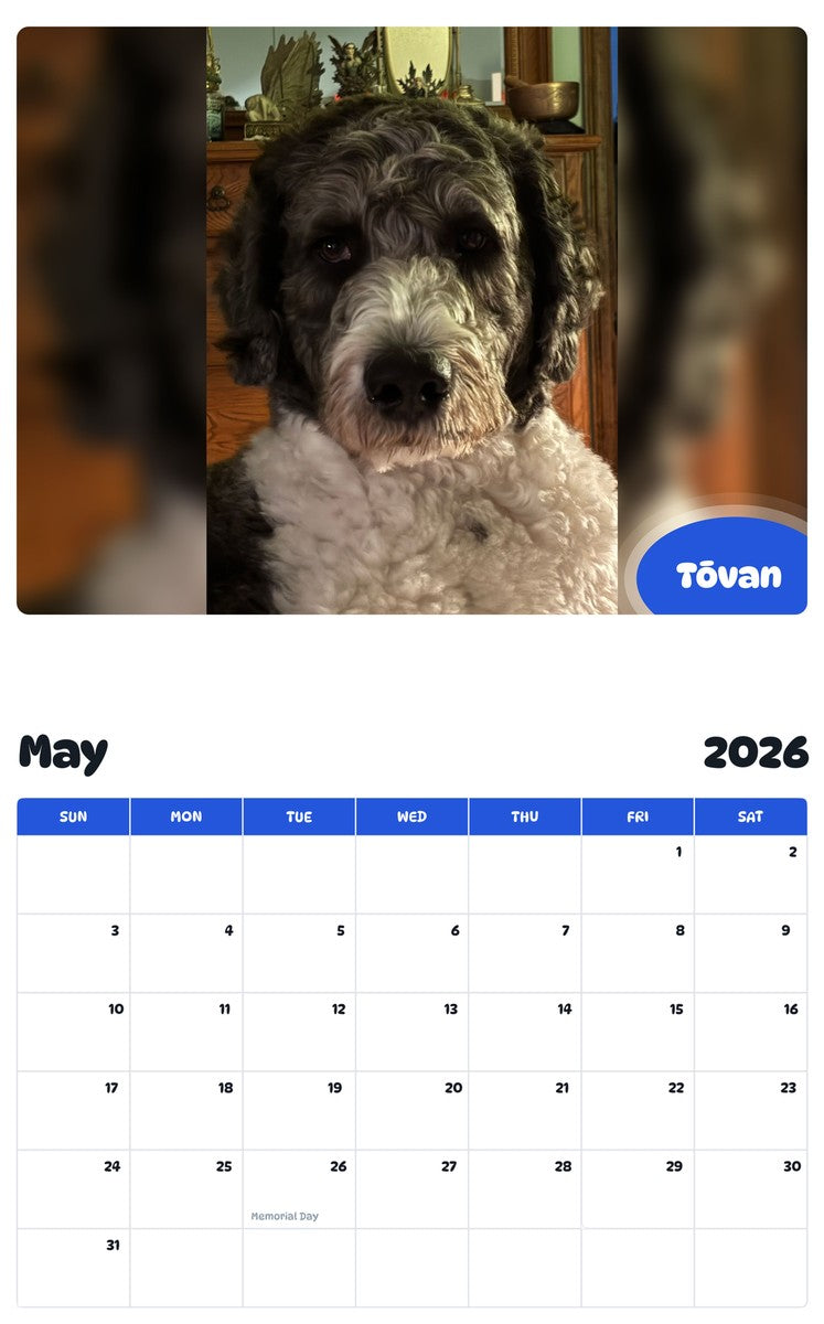 2026 - 2027 Tōvan - Pawidols Pet Calendar