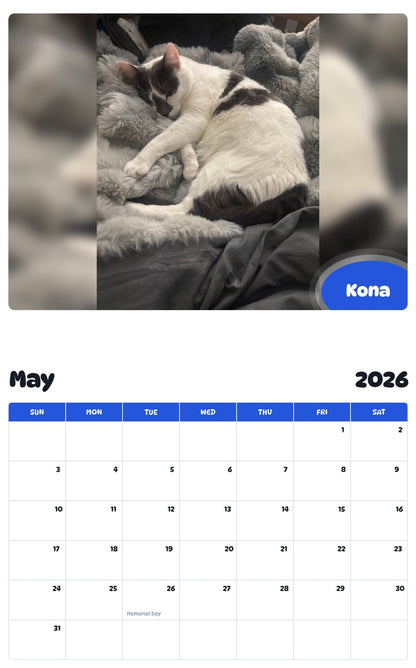 2026 - 2027 Kona - Pawidols Pet Calendar
