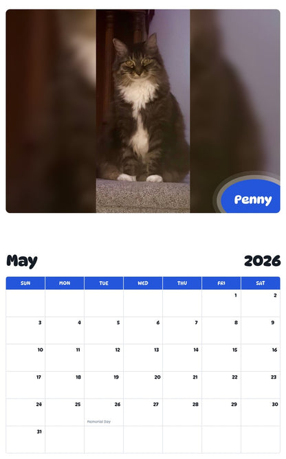 2026 - 2027 Penny - Pawidols Pet Calendar