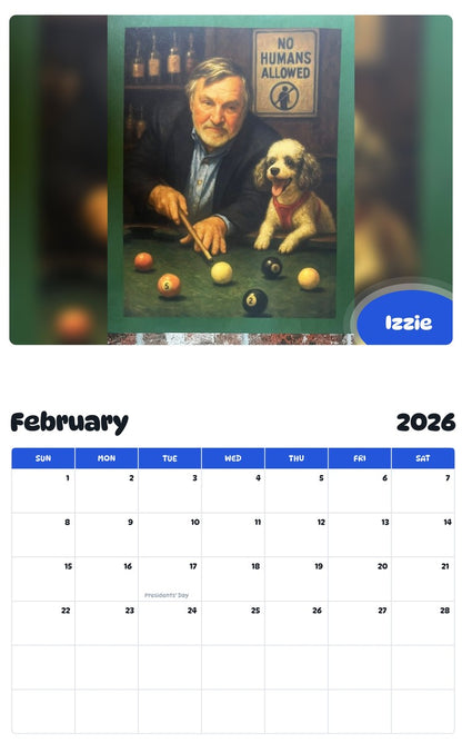 November 2025 - October 2026 Izzie - Pawidols Pet Calendar