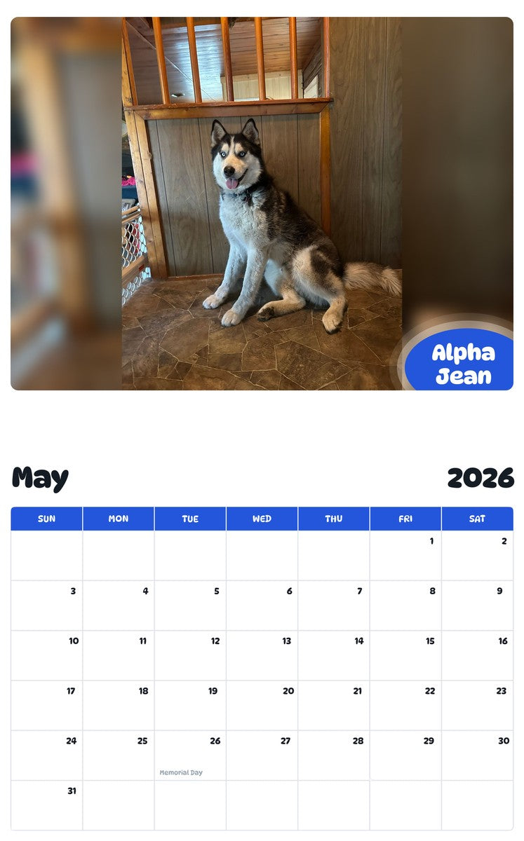 2026 - 2027 Alpha Jean - Pawidols Pet Calendar