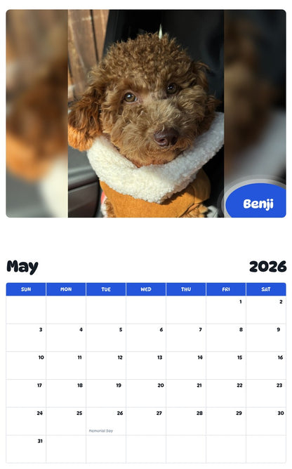 2026 - 2027 Benji - Pawidols Pet Calendar
