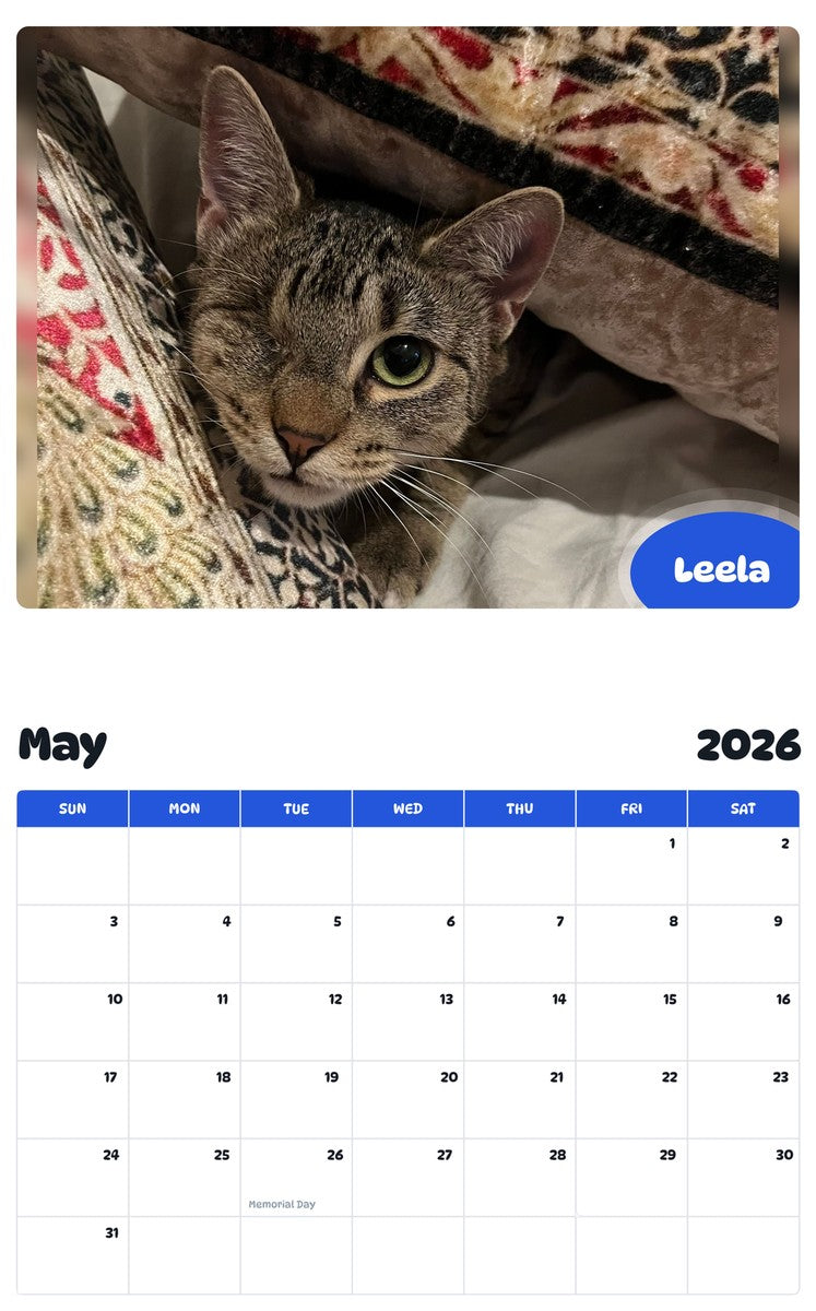 2026 - 2027 Leela - Pawidols Pet Calendar