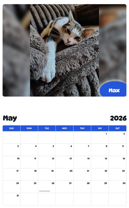 2026 - 2027 Max - Pawidols Pet Calendar