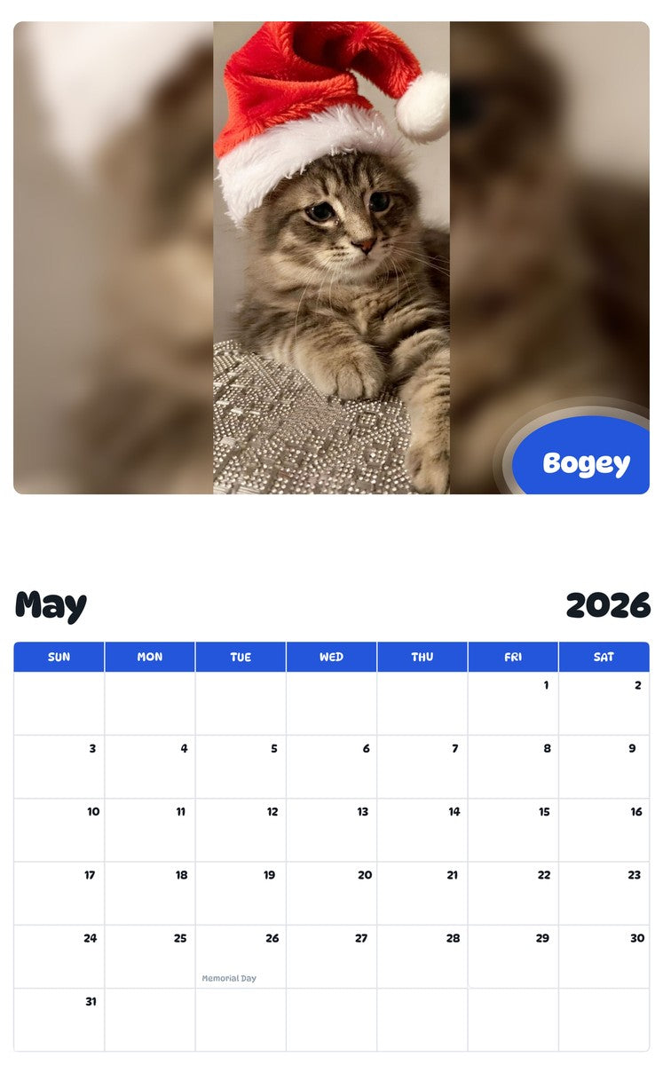 2026 - 2027 Bogey - Pawidols Pet Calendar
