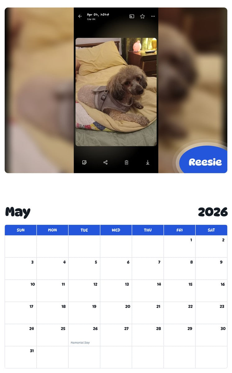 2026 - 2027 Reesie - Pawidols Pet Calendar