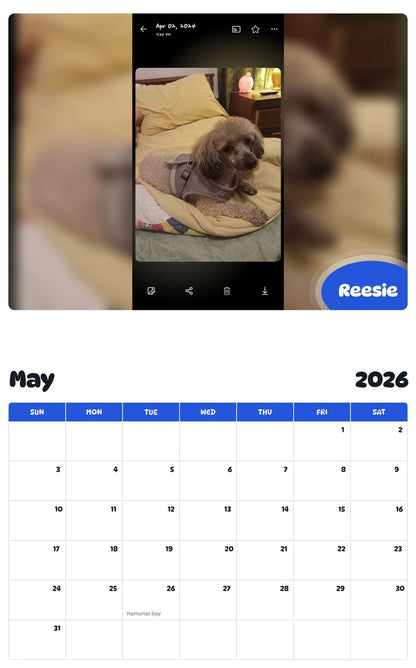 2026 - 2027 Reesie - Pawidols Pet Calendar