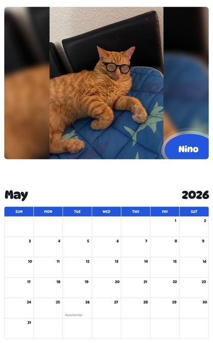 2026 - 2027 Nino - Pawidols Pet Calendar