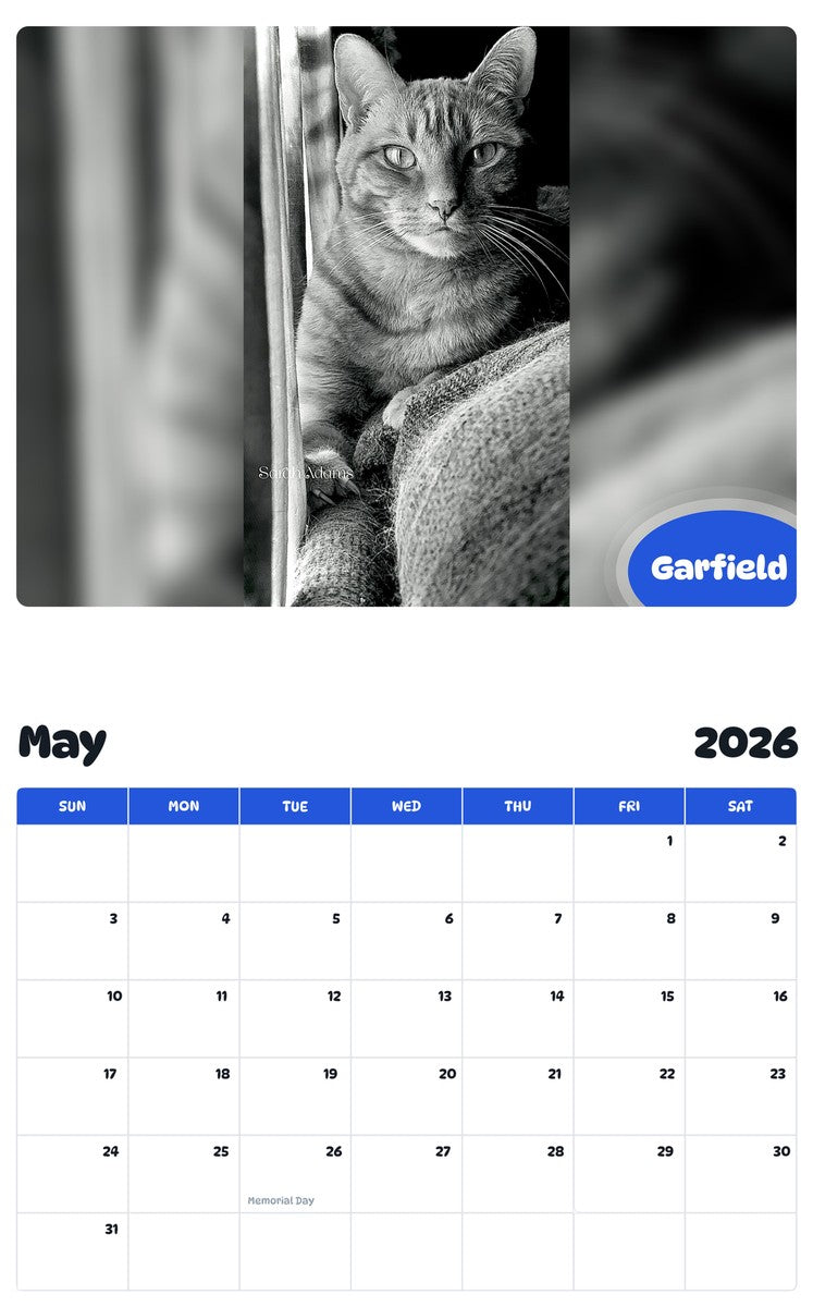 2026 - 2027 Garfield - Pawidols Pet Calendar