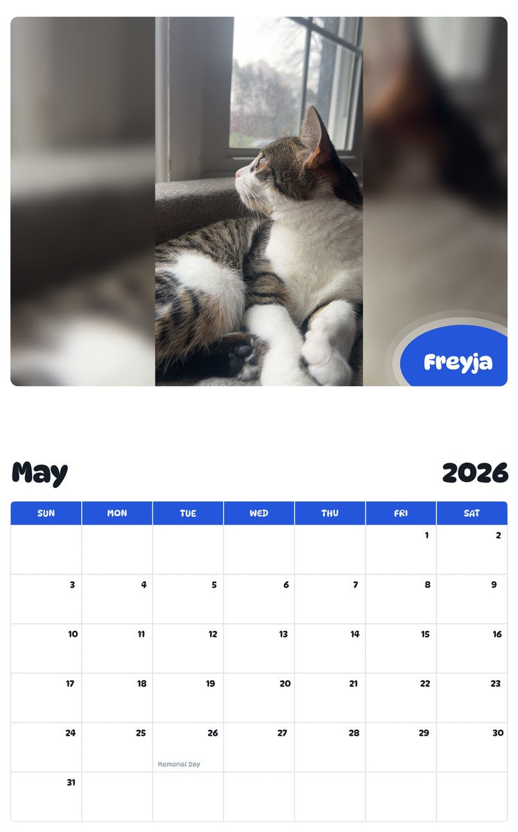 2026 - 2027 Freyja - Pawidols Pet Calendar