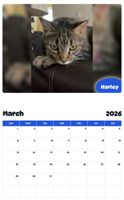 November 2025 - October 2026 Harley - Pawidols Pet Calendar
