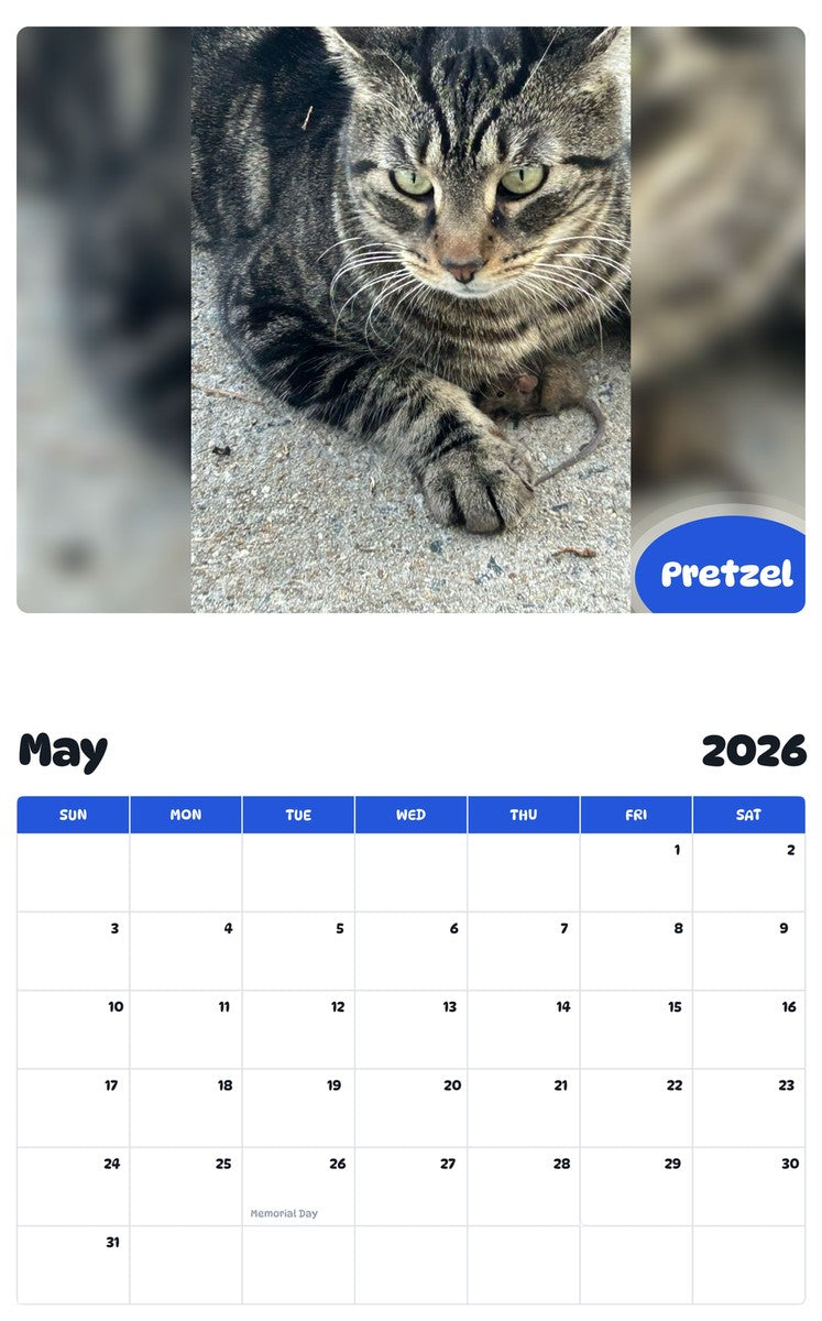 2026 - 2027 Pretzel - Pawidols Pet Calendar
