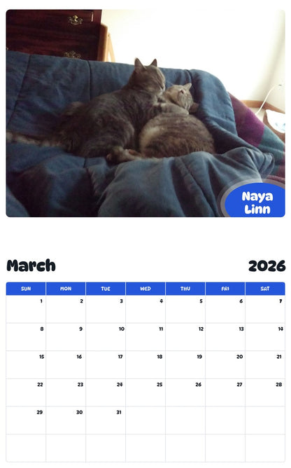 November 2025 - October 2026 Naya Linn - Pawidols Pet Calendar