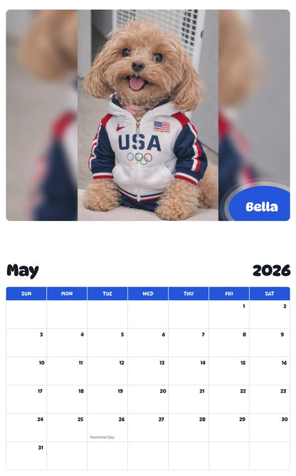 2026 - 2027 Bella - Pawidols Pet Calendar