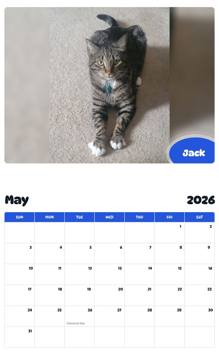 2026 - 2027 Jack - Pawidols Pet Calendar
