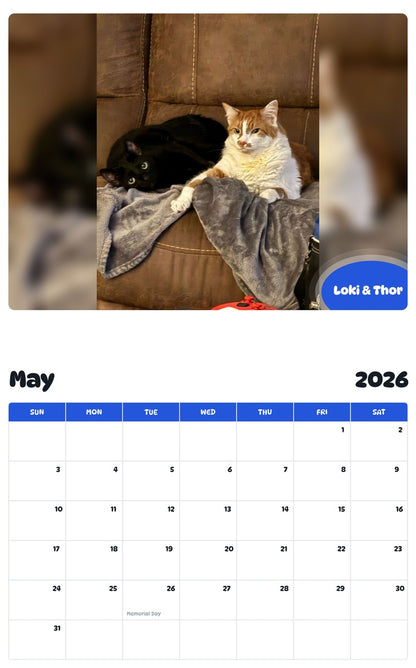 2026 - 2027 Loki & Thor - Pawidols Pet Calendar