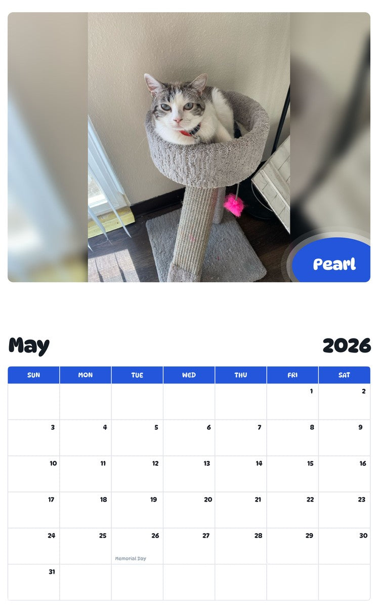 2026 - 2027 Pearl - Pawidols Pet Calendar