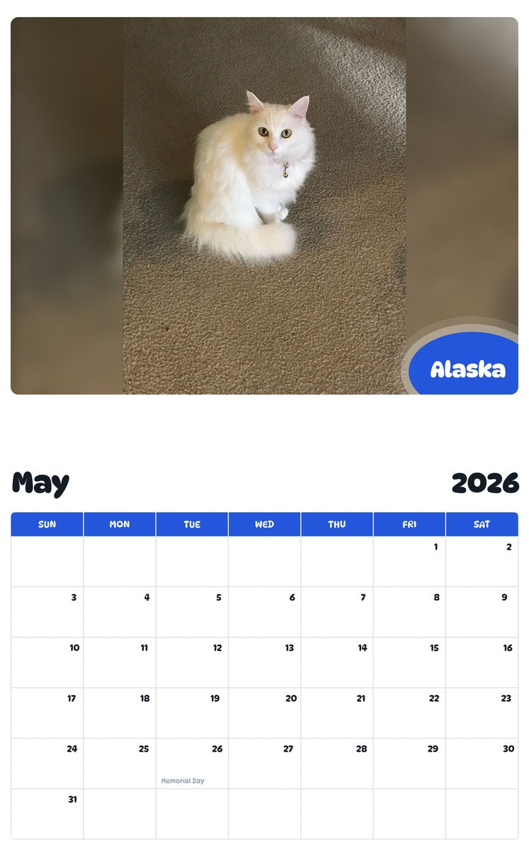 2026 - 2027 Alaska - Pawidols Pet Calendar