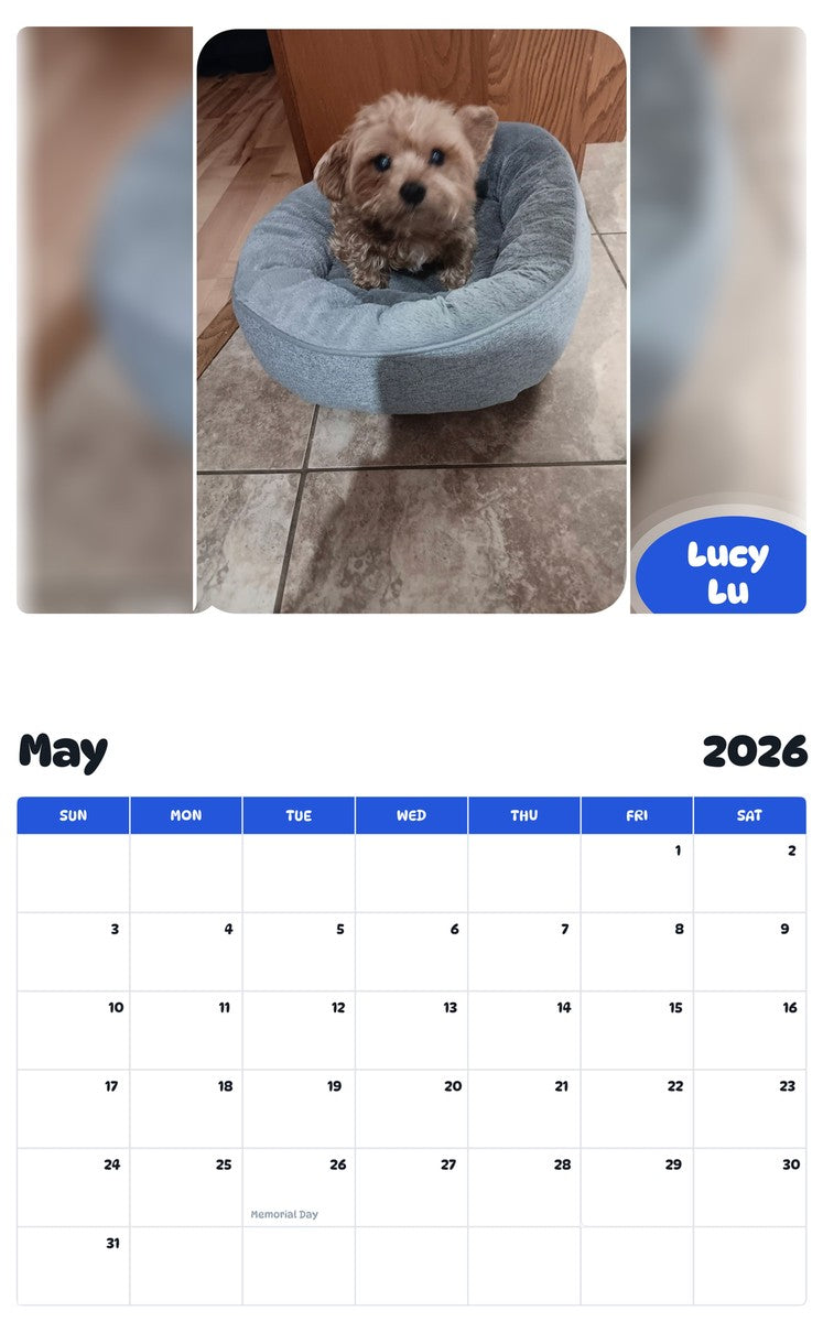 2026 - 2027 Lucy Lu - Pawidols Pet Calendar