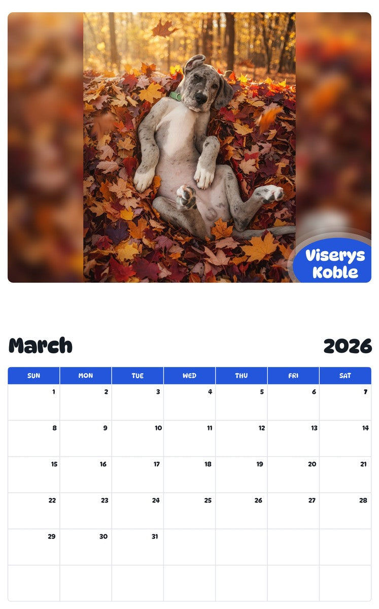 November 2025 - October 2026 Viserys Koble - Pawidols Pet Calendar