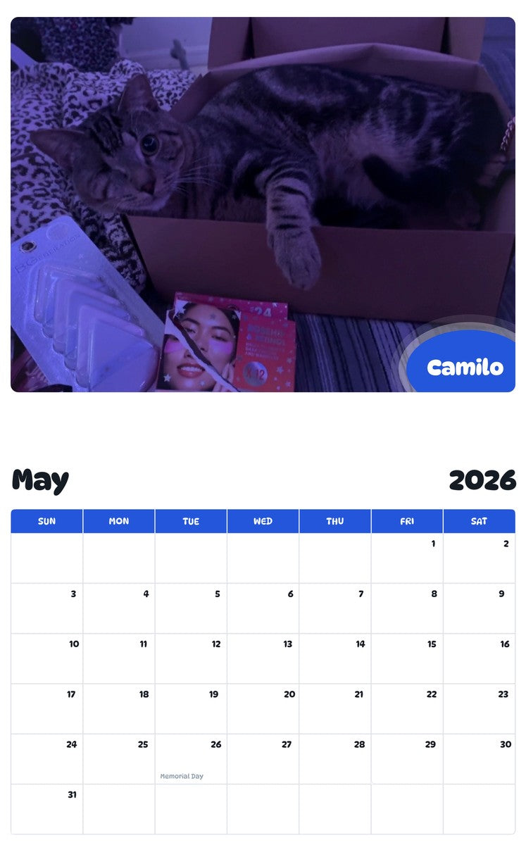 2026 - 2027 Camilo - Pawidols Pet Calendar