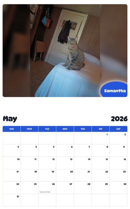 2026 - 2027 Samantha - Pawidols Pet Calendar