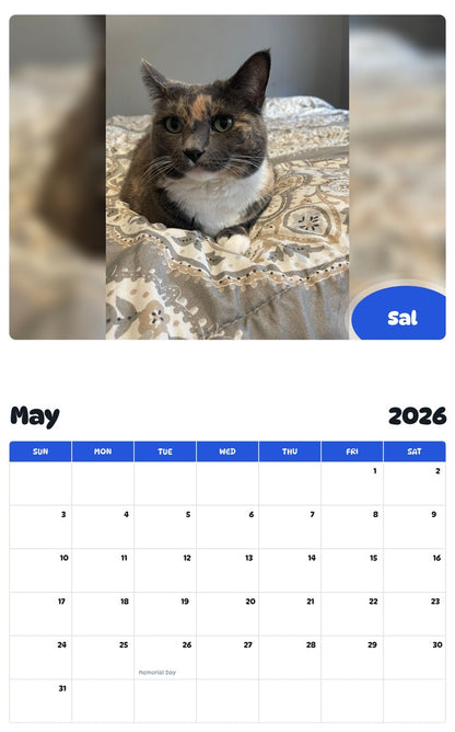 2026 - 2027 Sal - Pawidols Pet Calendar