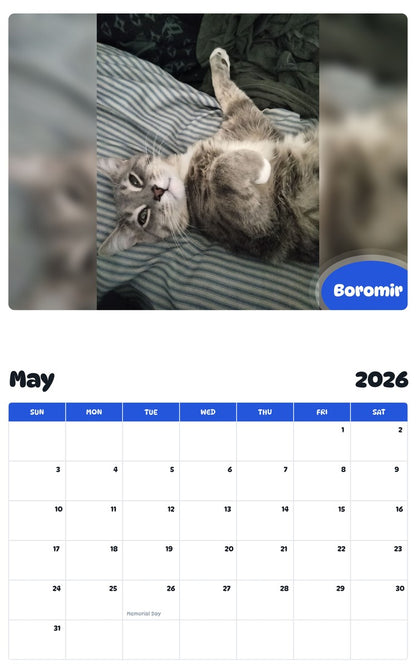 2026 - 2027 Boromir - Pawidols Pet Calendar
