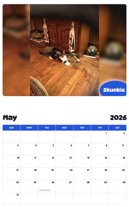 2026 - 2027 Skunkie - Pawidols Pet Calendar