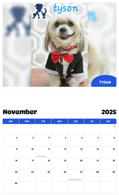 July 2025 - June 2026 TYSON - Pawidols Pet Calendar