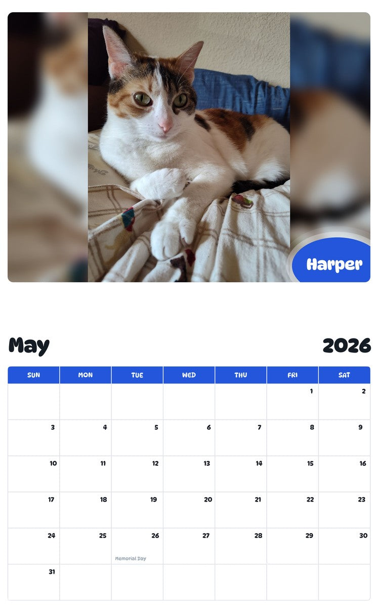 2026 - 2027 Harper - Pawidols Pet Calendar