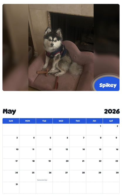 2026 - 2027 Spikey - Pawidols Pet Calendar