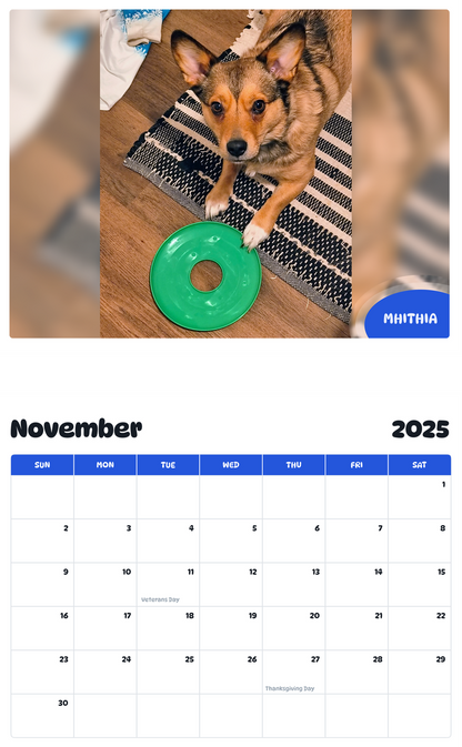 July 2025 - June 2026 Mhithia - Pawidols Pet Calendar