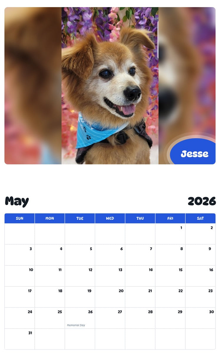 2026 - 2027 Jesse - Pawidols Pet Calendar