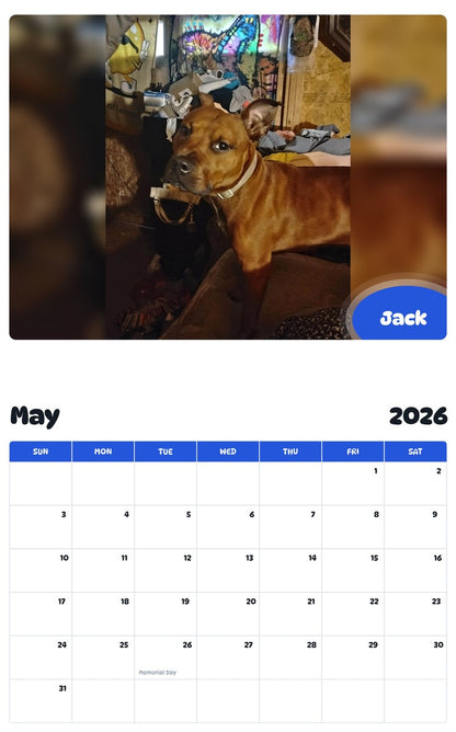 2026 - 2027 Jack - Pawidols Pet Calendar