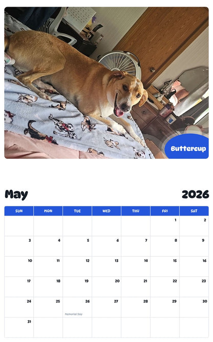 2026 - 2027 Buttercup - Pawidols Pet Calendar