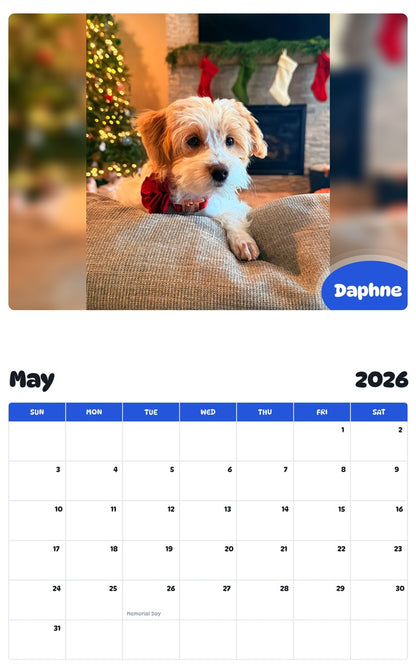 2026 - 2027 Daphne - Pawidols Pet Calendar