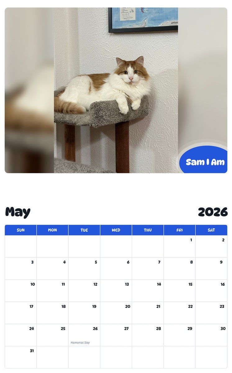 2026 - 2027 Sam I Am - Pawidols Pet Calendar
