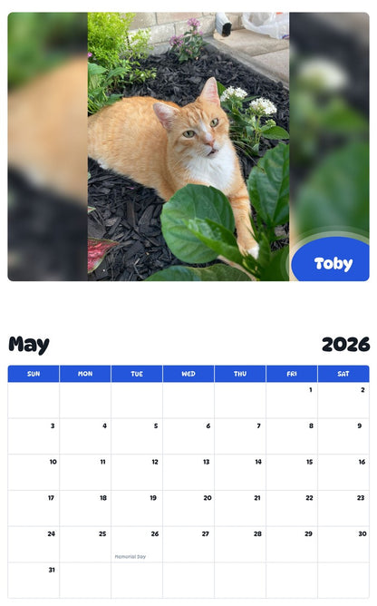 2026 - 2027 Toby - Pawidols Pet Calendar