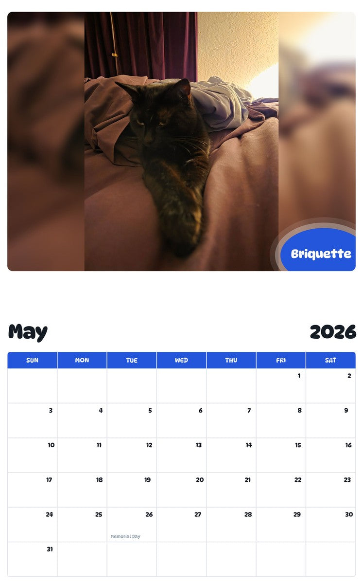 2026 - 2027 Briquette - Pawidols Pet Calendar