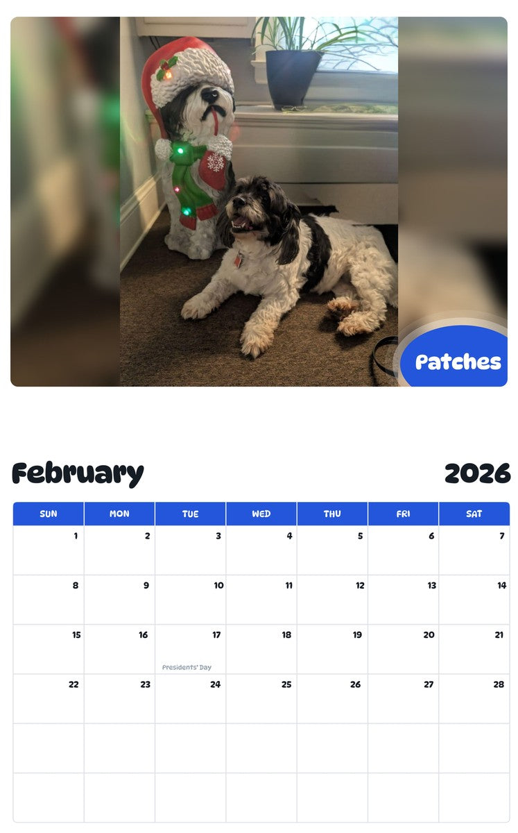 October 2025 - September 2026 Patches - Pawidols Pet Calendar