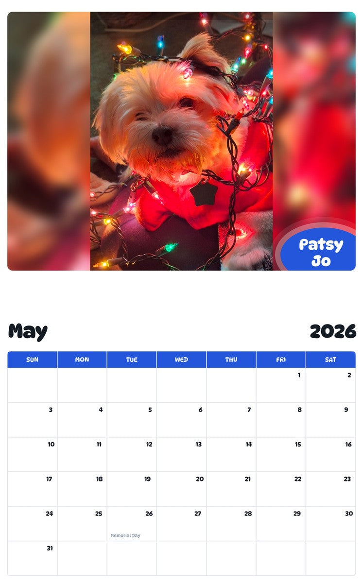 2026 - 2027 Patsy Jo - Pawidols Pet Calendar