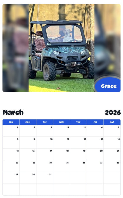 November 2025 - October 2026 Grace - Pawidols Pet Calendar