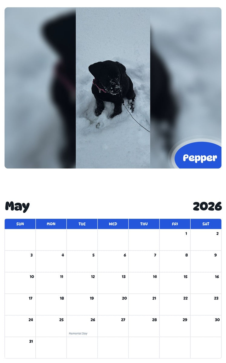 2026 - 2027 Pepper - Pawidols Pet Calendar