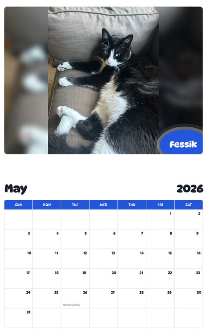 2026 - 2027 Fessik - Pawidols Pet Calendar