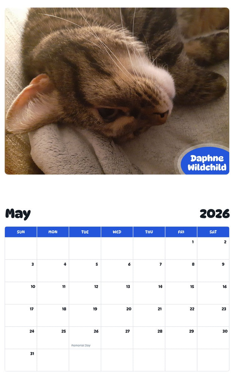 2026 - 2027 Daphne Wildchild - Pawidols Pet Calendar