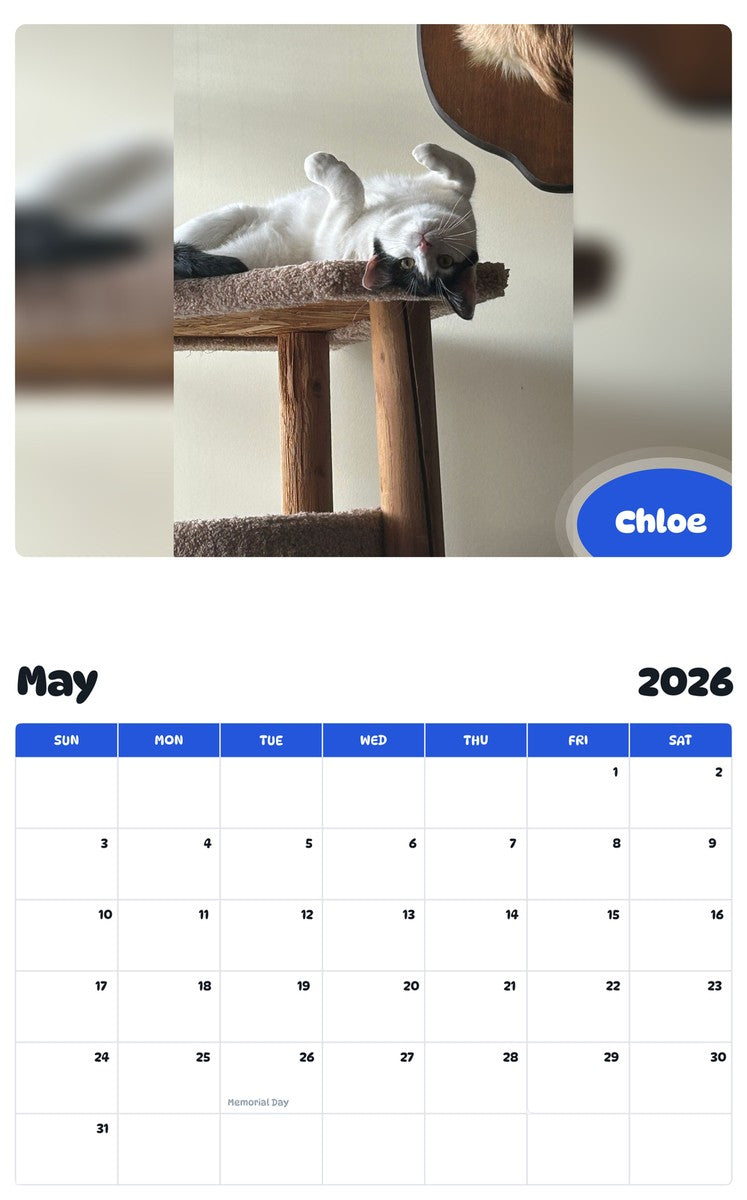 2026 - 2027 Chloe - Pawidols Pet Calendar