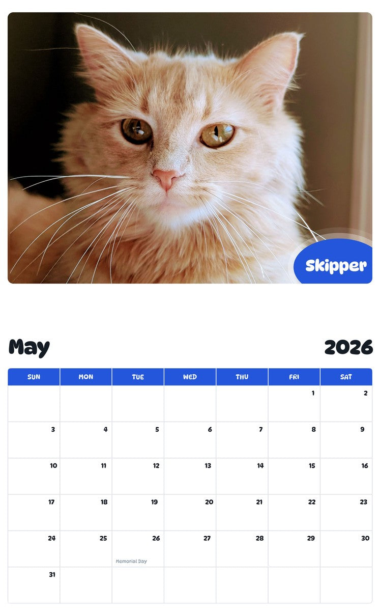 2026 - 2027 Skipper - Pawidols Pet Calendar