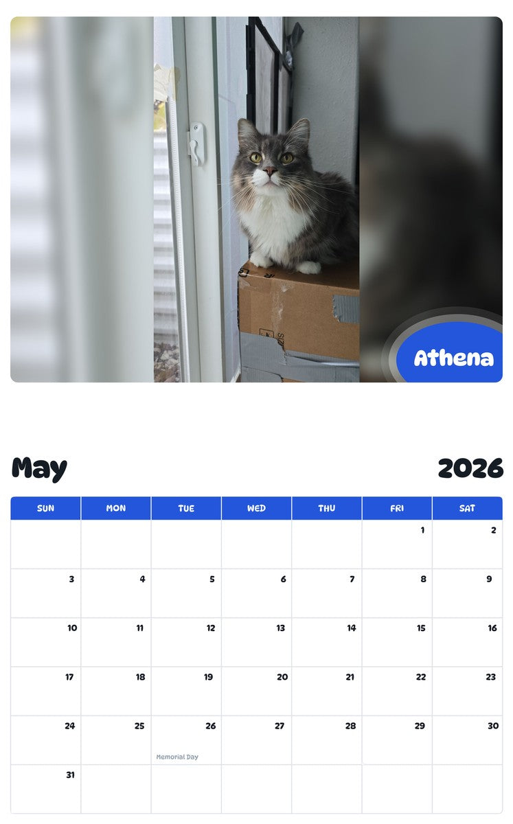 2026 - 2027 Athena - Pawidols Pet Calendar
