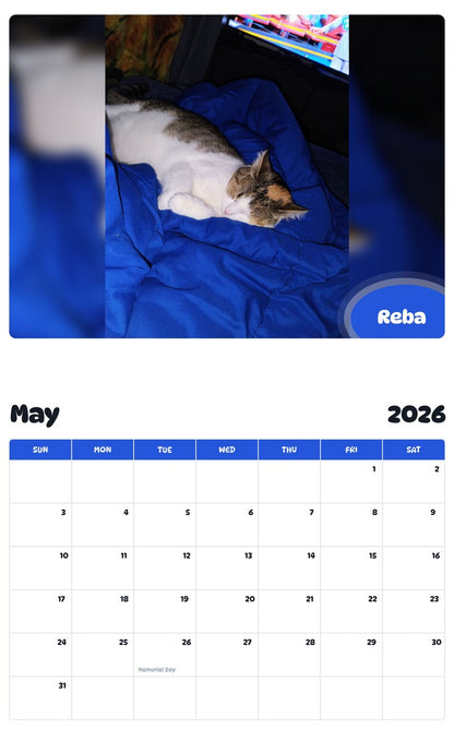 2026 - 2027 Reba - Pawidols Pet Calendar